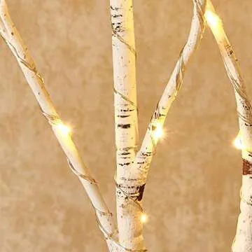 Hairui Lighted Twig Birch Branch with Fairy Lights 30IN