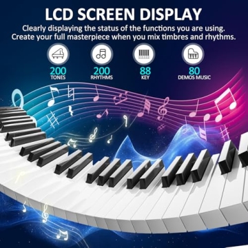 88 Key Piano Keyboard - Semi Weighted Digital Piano with Accessories and Bluetooth