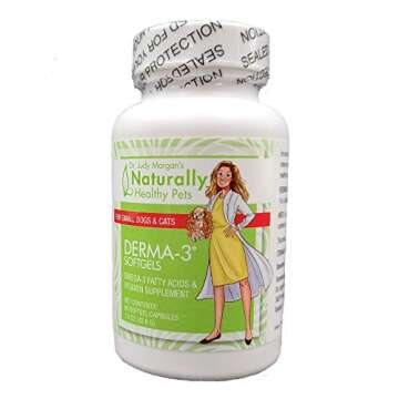Dr. Judy Morgan's Naturally Healthy Pets Omega3 Fatty Acid Fish Oil Softgels Supplement for Dogs and Cats (Small)