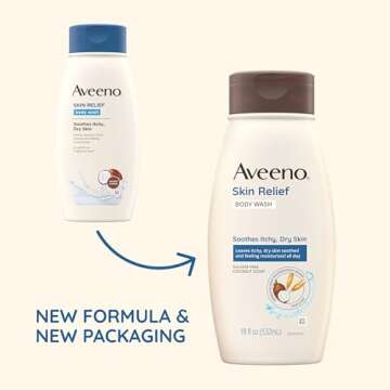 Aveeno Skin Relief Body Wash with a Gentle Coconut Scent & Soothing Triple Oat, Cleanser for Sensiti...