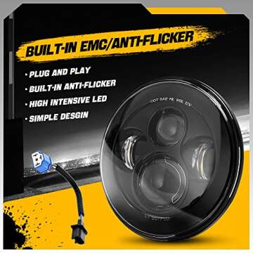 SPL 7 Inch Round LED Headlights for Jeep and Hummer