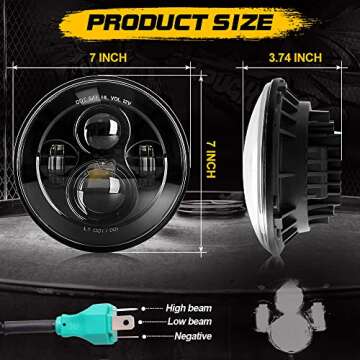 SPL 7 Inch Round LED Headlights for Jeep and Hummer