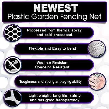 MAPORCH Upgraded 15.7IN x 16.4FT White Plastic Chicken Wire Fence Mesh, Included 1 Wire Cutting Scissor, Hexagonal Fencing Wire for Gardening, Poultry Fencing, Wire Frame for Crafts, Floral Netting