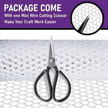 MAPORCH Upgraded 15.7IN x 16.4FT White Plastic Chicken Wire Fence Mesh, Included 1 Wire Cutting Scissor, Hexagonal Fencing Wire for Gardening, Poultry Fencing, Wire Frame for Crafts, Floral Netting