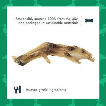 King Lou Pets - Whole Duck Feet for Dogs - Dehydrated Duck Dog Treats - USA-Made Dental Treats for Dogs - Collagen, Glucosamine, Chondroitin for Hip and Joint Health - 10 Count