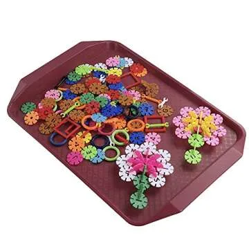 Durable Qskely Fast Food Trays - Set of 4 Colors for Easy Dining