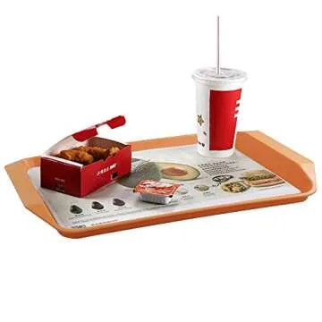 Durable Qskely Fast Food Trays - Set of 4 Colors for Easy Dining