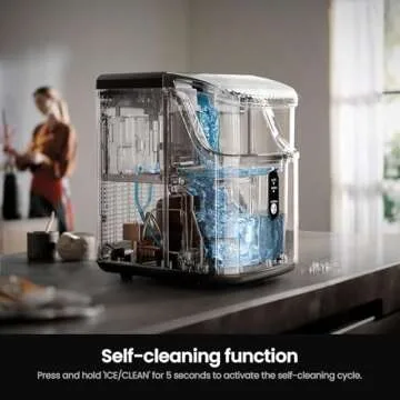 Kismile Nugget Ice Maker - Portable and Self-Cleaning Ice Machine