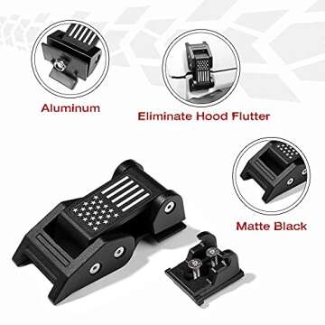 Seven Sparta Hood Latches Aluminum Hood Catch Compatible with Jeep Wrangler JK/JKU 2007-2017, JL/JLU 2018-2022 & Jeep Gladiator 2020-2022, 1 Pair (American Flag)