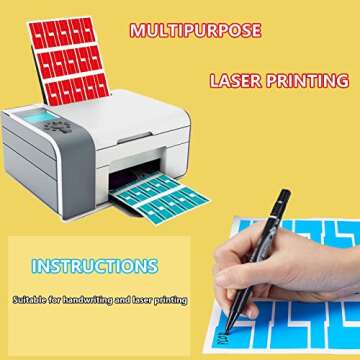 300pcs Cable Labels, 10 Colors Colorful Cord Labels Self Adhesive Waterproof Stickers for Cables Laser Printer Labeling Various Charger Cords,Cables Handwriting for Computer Wire Cable Management…