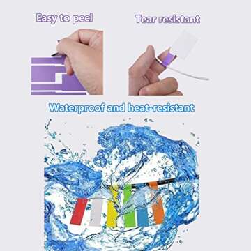 300pcs Cable Labels, 10 Colors Colorful Cord Labels Self Adhesive Waterproof Stickers for Cables Laser Printer Labeling Various Charger Cords,Cables Handwriting for Computer Wire Cable Management…