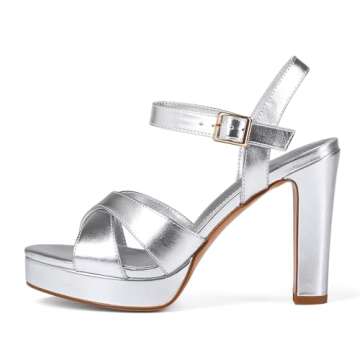 Abbleet Platform High Heels for Women Strappy Chunky Heels Sandals for Women Open Toe Block Heeled S...