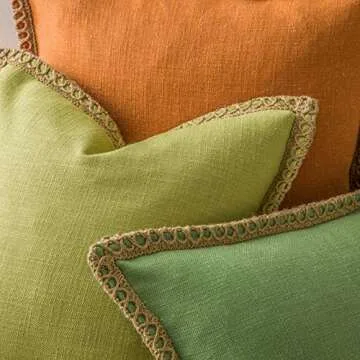 Stylish Farmhouse Burlap Linen Pillow Covers - Set of 2