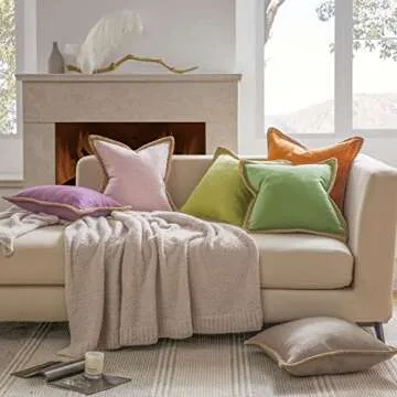 Stylish Farmhouse Burlap Linen Pillow Covers - Set of 2