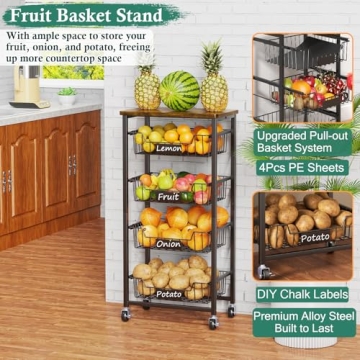 OKZEST 5-Tier Kitchen Organizer with Pull-Out Baskets