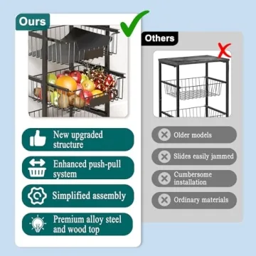 OKZEST 5-Tier Kitchen Organizer with Pull-Out Baskets