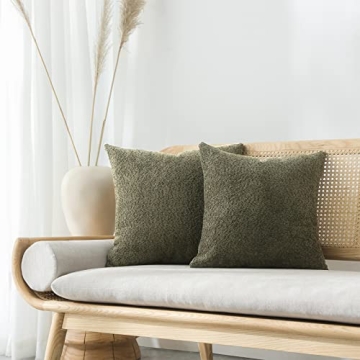 FIOUOVO Textured Farmhouse Throw Pillow Covers 18x18 Decorative Pillows for Bed Couch Living Room Ru...