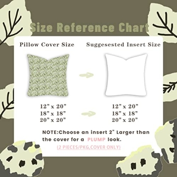 FIOUOVO Luxurious Chenille Pillow Covers Set of 2, Olive Green