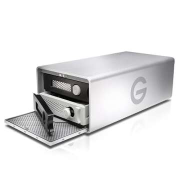 G-Technology 8TB G-RAID with Thunderbolt 2 and USB 3.0, Removable Dual Drive Storage System, Silver - 0G04085-1