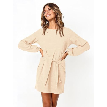 PRETTYGARDEN Elegant Long Lantern Sleeve Dress for Women