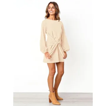 PRETTYGARDEN Elegant Long Lantern Sleeve Dress for Women