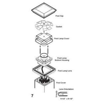 AZEK Lighted Post Cap - Black 5.5" x 5.5" for Elegance
