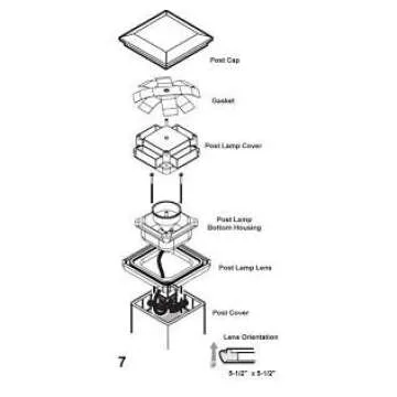 AZEK Lighted Post Cap - Black 5.5" x 5.5" for Elegance