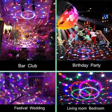 Mini Dj Disco Ball Party Stage Lights Sbolight Led 7Colors Effect Projector Karaoke Equipment for St...