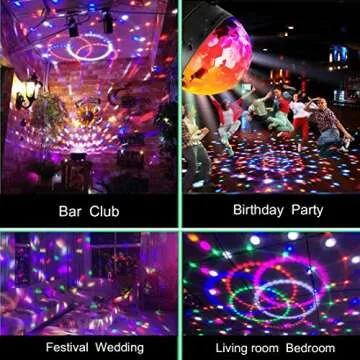 Mini Dj Disco Ball Party Stage Lights Sbolight Led 7Colors Effect Projector Karaoke Equipment for St...