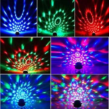 Mini Dj Disco Ball Party Stage Lights Sbolight Led 7Colors Effect Projector Karaoke Equipment for Stage Lighting With Remote Control Sound Activated for Dancing Christmas Gift KTV Bar Concert Birthday