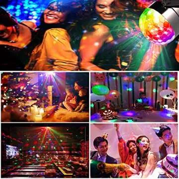 Mini Dj Disco Ball Party Stage Lights Sbolight Led 7Colors Effect Projector Karaoke Equipment for Stage Lighting With Remote Control Sound Activated for Dancing Christmas Gift KTV Bar Concert Birthday