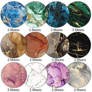 Whaline Marble Pattern Paper Pack - 24 Double-Sided Sheets