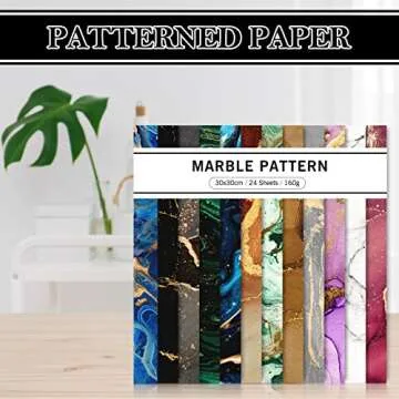 Whaline Marble Pattern Paper Pack - 24 Double-Sided Sheets