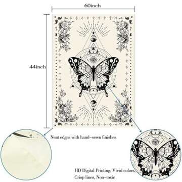 Lunerfex Boho Butterfly Tapestry for Artistic Home Decor