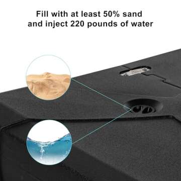 PURPLE LEAF Offset Umbrella Base PL209UM for Stability