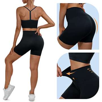 Sportneer 2 Piece Matching Gym Yoga Shorts Set for Women