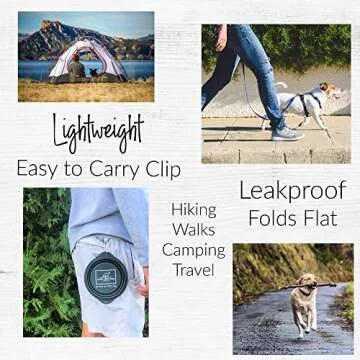 Lucky Love Dog Travel Dog Bowl, Collapsible Compact Water Dog Dish, Rose