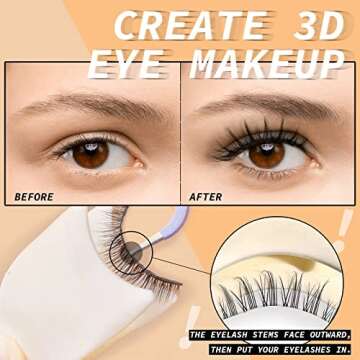 DAGEDA False Eyelash Applicator 2Pcs, False Lash Applicator Tool Lash Clip for Wear Eyelashes and Lash Extensions, Easy to Use Lash Tweezer, Beginner Friendly Lashes Buddy Eye Makeup Tools(Beige)