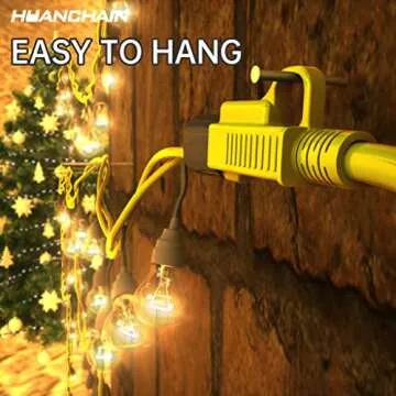 HUANCHAIN Indoor Outdoor Extension Cord 50 ft Waterproof, 16/3 Gauge Flexible Resistant Appliance Extension Cord Outside, 13A 1625W 16AWG SJTW, 3 Prong Heavy Duty Electric Cable Yellow, ETL