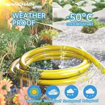 HUANCHAIN Indoor Outdoor Extension Cord 50 ft Waterproof, 16/3 Gauge Flexible Resistant Appliance Extension Cord Outside, 13A 1625W 16AWG SJTW, 3 Prong Heavy Duty Electric Cable Yellow, ETL