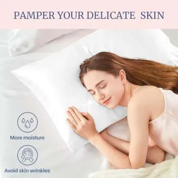 BEDELITE Satin Pillowcase for Hair and Skin, Super Soft Similar to Silk Pillow Cases 4 Pack with Envelope Closure, Cooling Pillowcases for Women Men (20"x26" Standard Size, White)