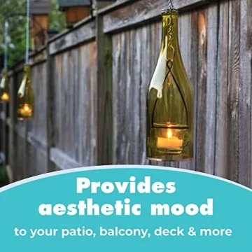 Blue Ridge Mountain Gifts Hanging Wine Bottle Indoor/Outdoor Lantern Lights - Decorative Lights Votive Candle Holder, Great for Rustic Wedding Decorations, Patio Decor or Garden Decor, Assorted (4pcs)
