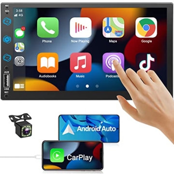 7-Inch Carplay Touchscreen Car Stereo with Backup Camera & Bluetooth