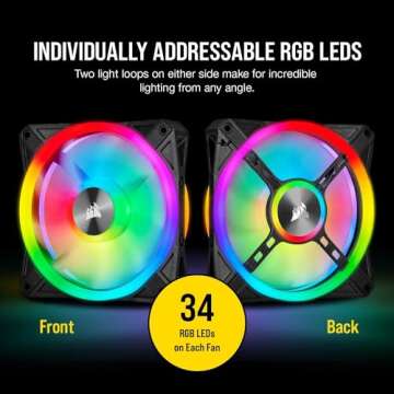 Corsair QL Series, Ql120 RGB, 120mm RGB LED Fan, Triple Pack with Lighting Node Core, Black, Compatible with Desktop