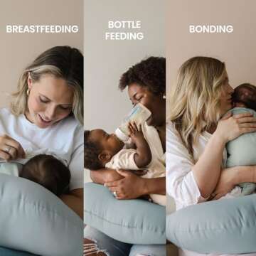 snuggle me Organic Nursing Pillow - Bottle & Breastfeeding Pillow with Organic Cotton Cover & Fiberfill, Machine Washable, Newborn Essentials Must Haves (Slate)