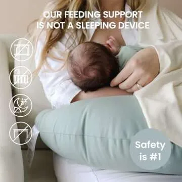 snuggle me Organic Nursing Pillow - Bottle & Breastfeeding Pillow with Organic Cotton Cover & Fiberfill, Machine Washable, Newborn Essentials Must Haves (Slate)