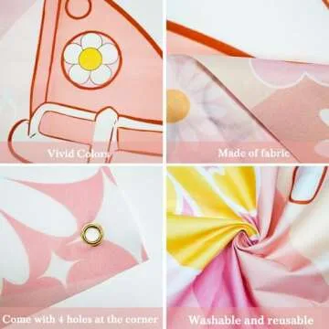 Mocsicka Groovy Birthday Banner for Kids Party Decorations