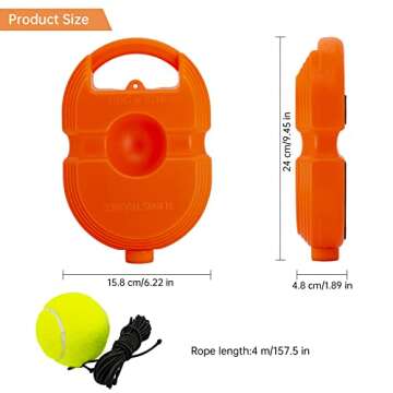 CHEGIF Tennis Trainer Rebound Ball with 3 String Balls, Solo Tennis Training Equipment,Portable Tennis Practice Training Tools for Adults, Olders, Beginners Sport Exercise-Orange