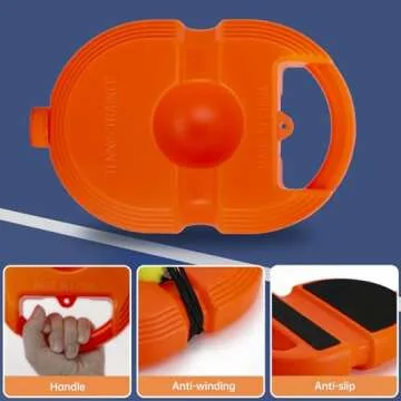 CHEGIF Tennis Trainer Rebound Ball with 3 String Balls, Solo Tennis Training Equipment,Portable Tennis Practice Training Tools for Adults, Olders, Beginners Sport Exercise-Orange