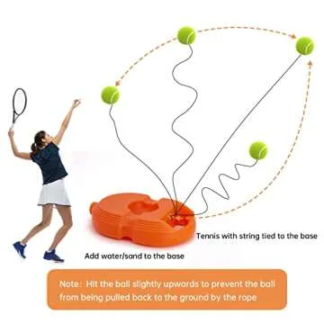 CHEGIF Tennis Trainer Rebound Ball with 3 String Balls, Solo Tennis Training Equipment,Portable Tennis Practice Training Tools for Adults, Olders, Beginners Sport Exercise-Orange